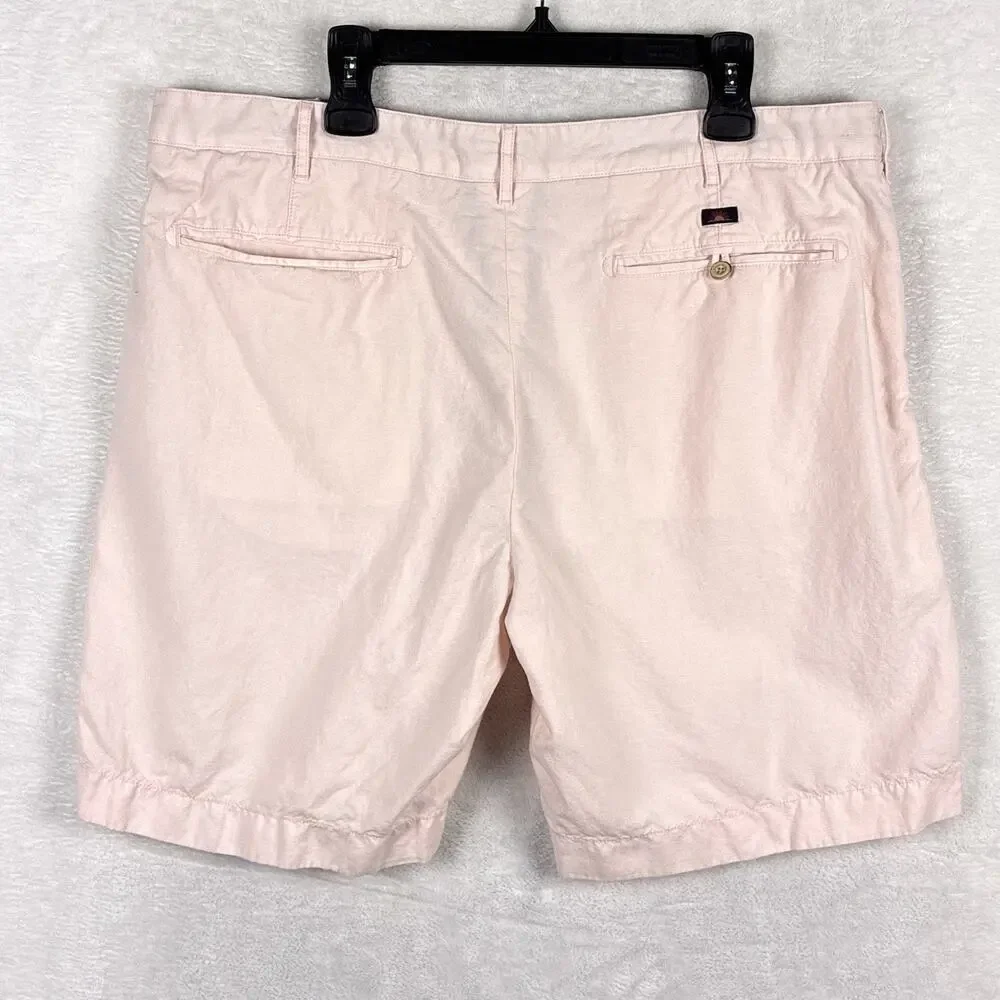 Faherty Shorts Men 40 Pastel Pink Tradewinds Linen Preppy Beach Resort Huckberry